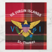 Amerikaanse Maagdeneilanden vlag St. Thomas USVI M Wijn Etiket (Enkel label)