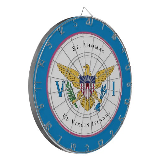 Amerikaanse Maagdeneilanden vlag St. Thomas USVI p Dartbord (Voorkant Links)