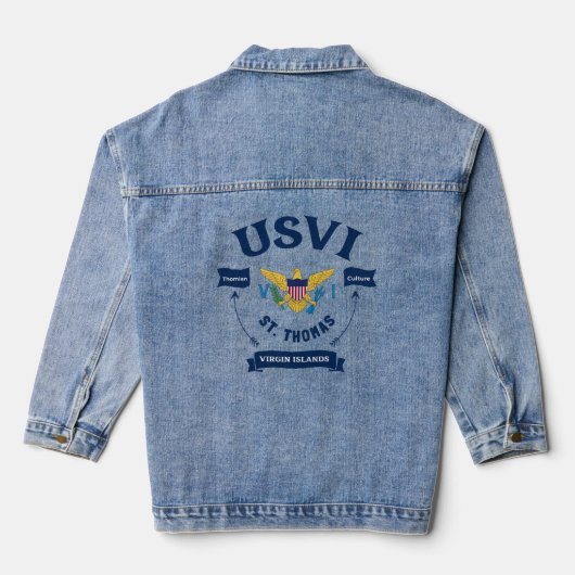 Amerikaanse Maagdeneilanden vlag St. Thomas USVI t Denim Jacket (Achterkant)