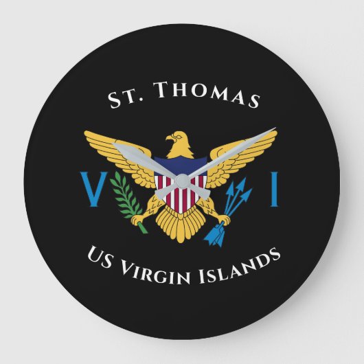 Amerikaanse Maagdeneilanden Vlag St. Thomas USVI T Grote Klok (Voorkant)