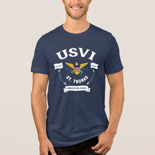 Amerikaanse Maagdeneilanden vlag St. Thomas USVI t Tri-Blend Shirt (Voorkant)