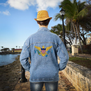 Amerikaanse Maagdeneilanden Vlag USVI Caribbean U. Denim Jacket