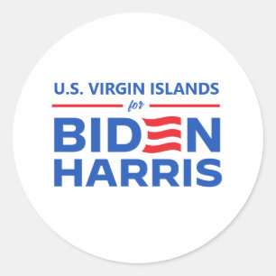 Amerikaanse Maagdeneilanden voor Biden Harris Ronde Sticker