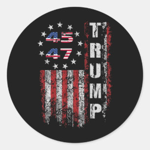 Amerikaanse maakte Trump Merchandise Flag Trump 45 Ronde Sticker