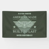 Amerikaanse Made 90th Birthday Spandoek (Horizontaal)