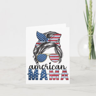 Amerikaanse mama 4 juli Messy Bun Verenigde Staten Kaart