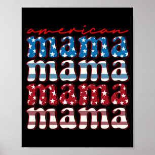 Amerikaanse mama bijpassende familie 4 juli Amerik Poster