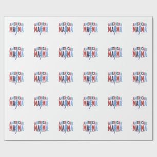 Amerikaanse Mama Patriottisch Vintage Gravure Shir Cadeaupapier