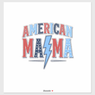 Amerikaanse Mama Patriottisch Vintage Gravure Shir Sticker