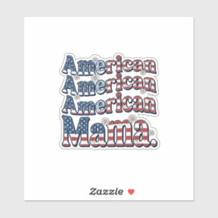 Amerikaanse Mama Patriottisch Vintage Gravure Shir Sticker