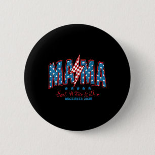 Amerikaanse mama rood wit en 4 juli pregna ronde button 5,7 cm