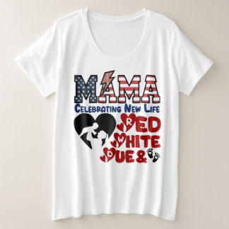 Amerikaanse mama, rood wit en het juiste shirt
