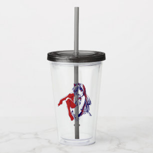 Amerikaanse Manga Neko Catgirl Kawaii Anime Acryl Drinkbeker