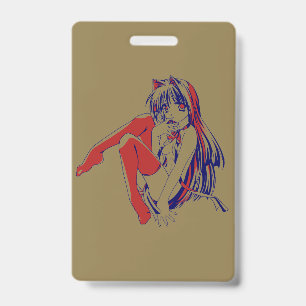 Amerikaanse Manga Neko Catgirl Kawaii Anime Badge