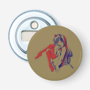Amerikaanse Manga Neko Catgirl Kawaii Anime Button Flesopener