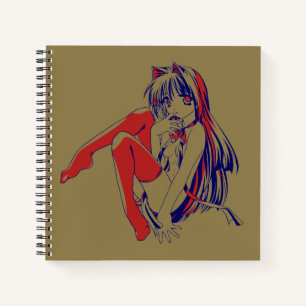 Amerikaanse Manga Neko Catgirl Kawaii Anime Notitieboek