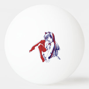 Amerikaanse Manga Neko Catgirl Kawaii Anime Pingpongballen