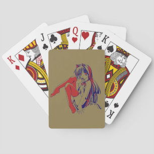 Amerikaanse Manga Neko Catgirl Kawaii Anime Pokerkaarten