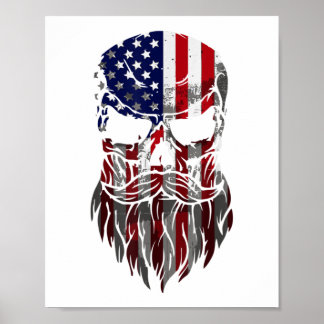 Amerikaanse Mannen van Beard Skull Poster