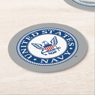 Amerikaanse marine Alternatief Navy Emblem Ronde Kartonnen Onderzetter