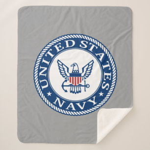 Amerikaanse marine   Alternatief Navy Emblem Sherpa Deken