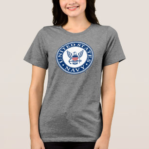 Amerikaanse marine   Alternatief Navy Emblem Tri-Blend Shirt