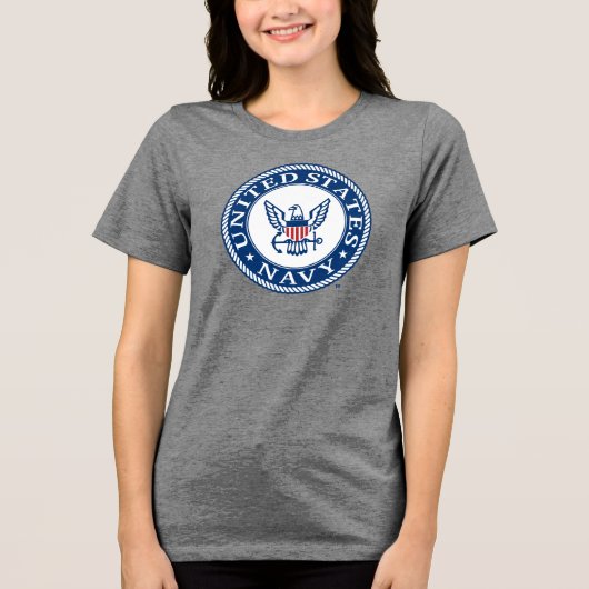 Amerikaanse marine | Alternatief Navy Emblem Tri-Blend Shirt (Voorkant)