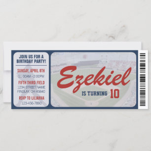 Amerikaanse marine en Red Baseball Birthday Ticket Kaart