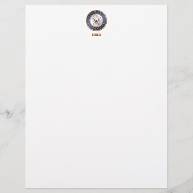 Amerikaanse marine in ruste Letterhead (Voorkant)