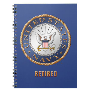 Amerikaanse marine in ruste spiraalfotolaptop notitieboek