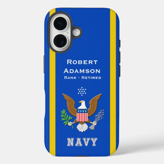 Amerikaanse marine kleuren en Defensie Embleem per Case-Mate iPhone Case (Achterkant)