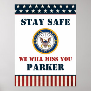 Amerikaanse marine Marine Embleem Afscheidsfee Poster
