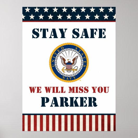 Amerikaanse marine | Marine Embleem | Afscheidsfee Poster (Voorkant)