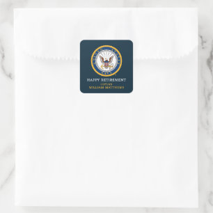 Amerikaanse marine   Marine Embleem   Gefeliciteer Vierkante Sticker