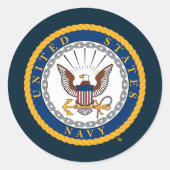 Amerikaanse marine | Navy Emblem Ronde Sticker (Voorkant)