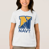 Amerikaanse marine | Navy Initiaal N Tri-Blend Shirt (Voorkant)