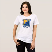 Amerikaanse marine | Navy Initiaal N Tri-Blend Shirt (Voorkant volledig)