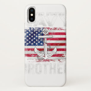 Amerikaanse marinebroer met Amerikaanse vlag Gift iPhone X Hoesje