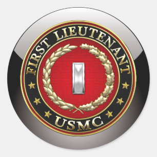 Amerikaanse mariniers: Eerste luitenant (USMC 1stL Ronde Sticker