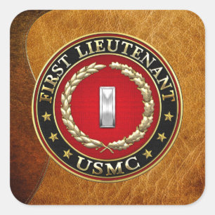 Amerikaanse mariniers: Eerste luitenant (USMC 1stL Vierkante Sticker