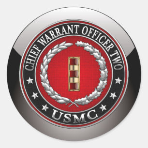 Amerikaanse mariniers: hoofdaanklager twee (USMC C Ronde Sticker
