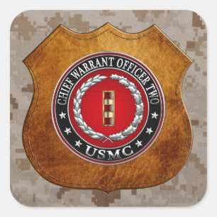 Amerikaanse mariniers: hoofdaanklager twee (USMC C Vierkante Sticker