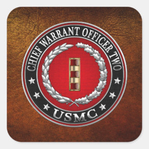 Amerikaanse mariniers: hoofdaanklager twee (USMC C Vierkante Sticker
