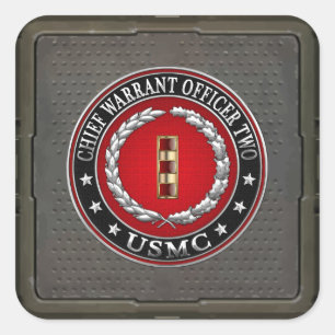 Amerikaanse mariniers: hoofdaanklager twee (USMC C Vierkante Sticker