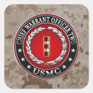 Amerikaanse mariniers: hoofdaanklager twee (USMC C Vierkante Sticker