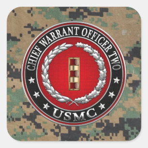 Amerikaanse mariniers: hoofdaanklager twee (USMC C Vierkante Sticker