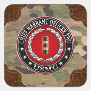 Amerikaanse mariniers: hoofdaanklager twee (USMC C Vierkante Sticker