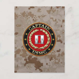 Amerikaanse mariniers: Kapitein (USMC Capt) [3D] Briefkaart