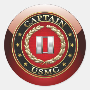 Amerikaanse mariniers: Kapitein (USMC Capt) [3D] Ronde Sticker