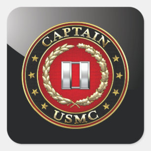 Amerikaanse mariniers: Kapitein (USMC Capt) [3D] Vierkante Sticker